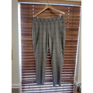 Plaid  Pull On Pants Stretch Business Casual‎ Office Corporate